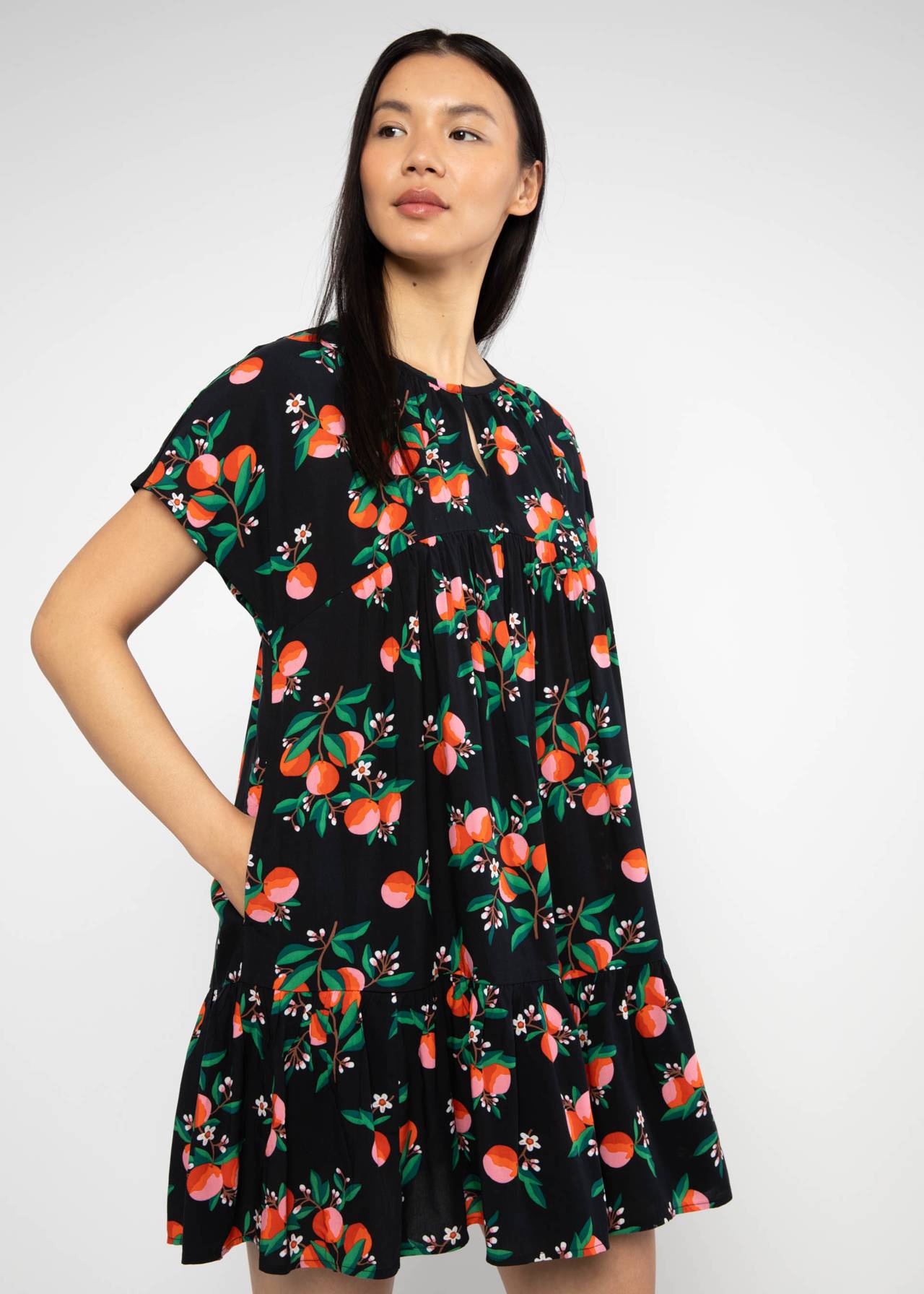 Blutsgeschwister Kleid "Seeds of Love" schwarz/gemustert