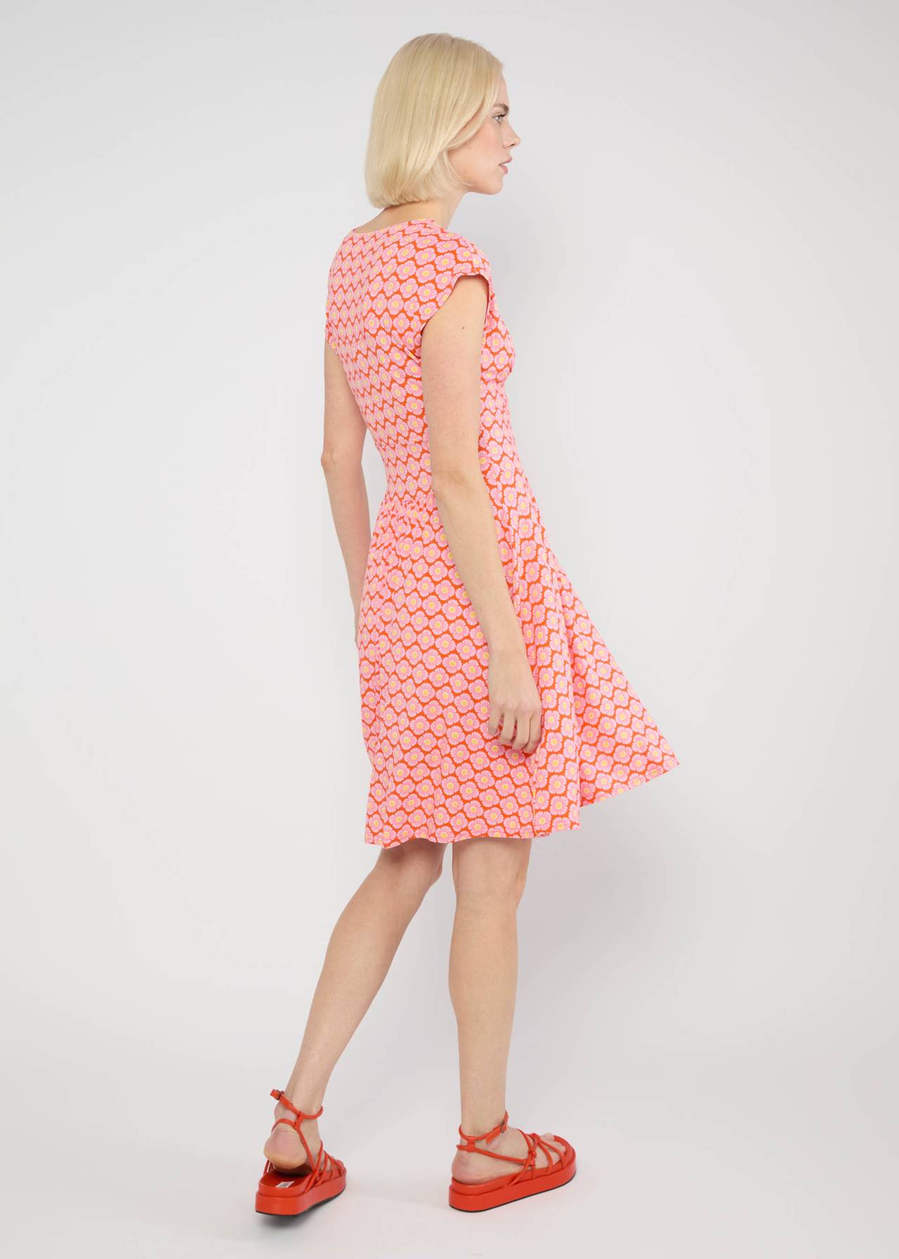 Blutsgeschwister Kleid "La vie est belle" orange/gelb geblümt