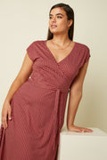 King Louie Kleid "Mira" rot/blau gemustert