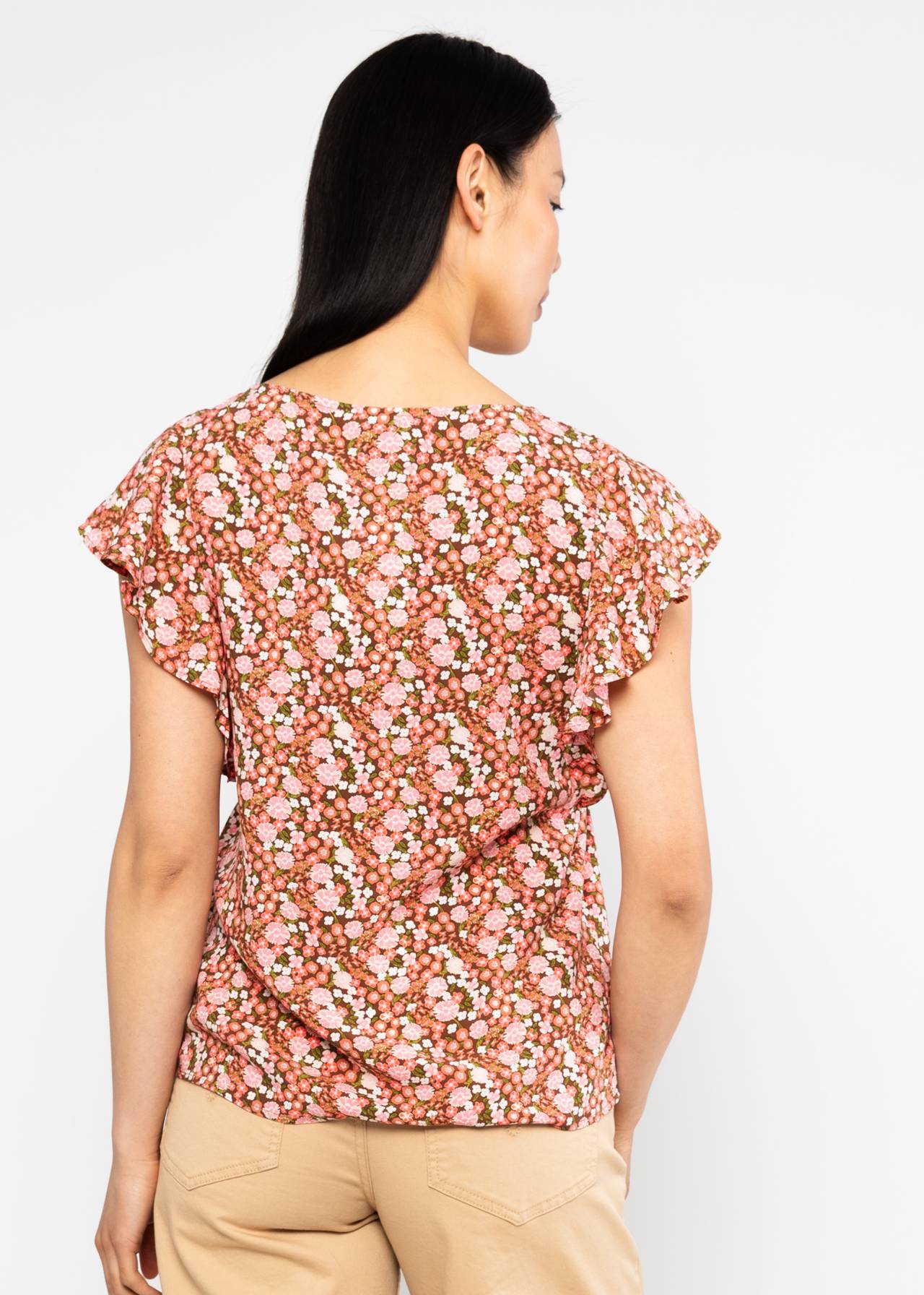 Blutsgeschwister Shirt "Lovebird's Wings" rosa/geblümt