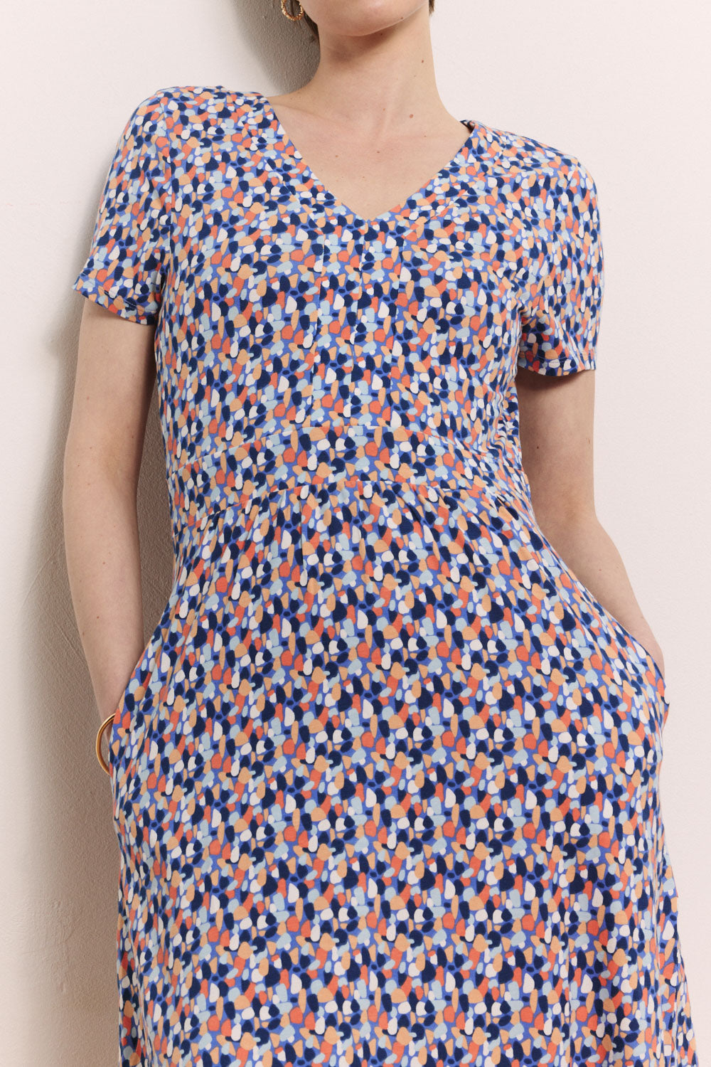 Tranquillo Kleid "Doroo" blau/bunt gemustert