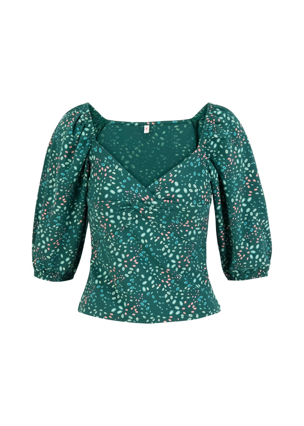 Blutsgeschwister Shirt "The Picnickeress" grün/gemustert