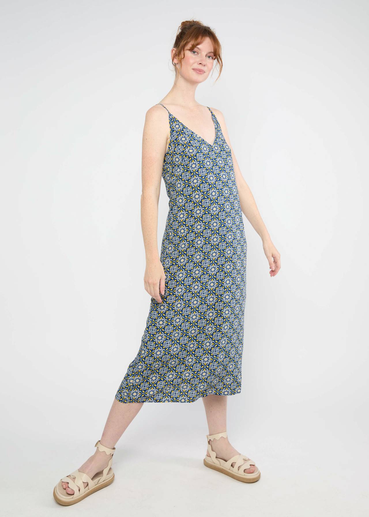 Blutsgeschwister Kleid "Slender Breeze" blau/gemustert