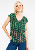 Blutsgeschwister Shirt "Liberty Maniac" grün/geblümt