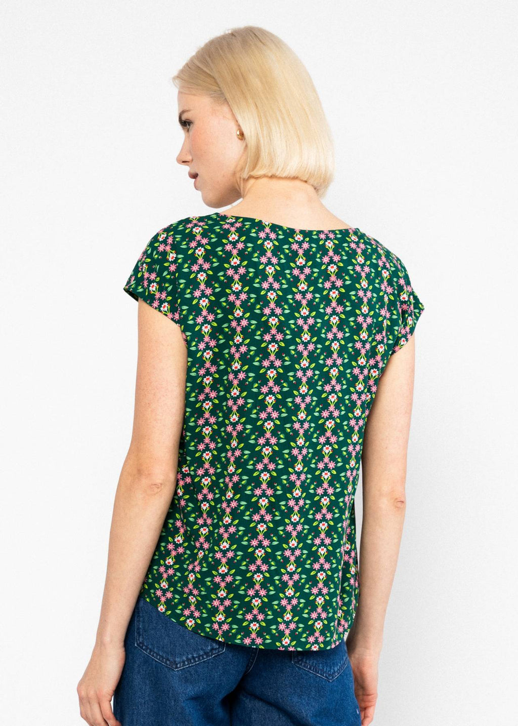 Blutsgeschwister Shirt "Liberty Maniac" grün/geblümt