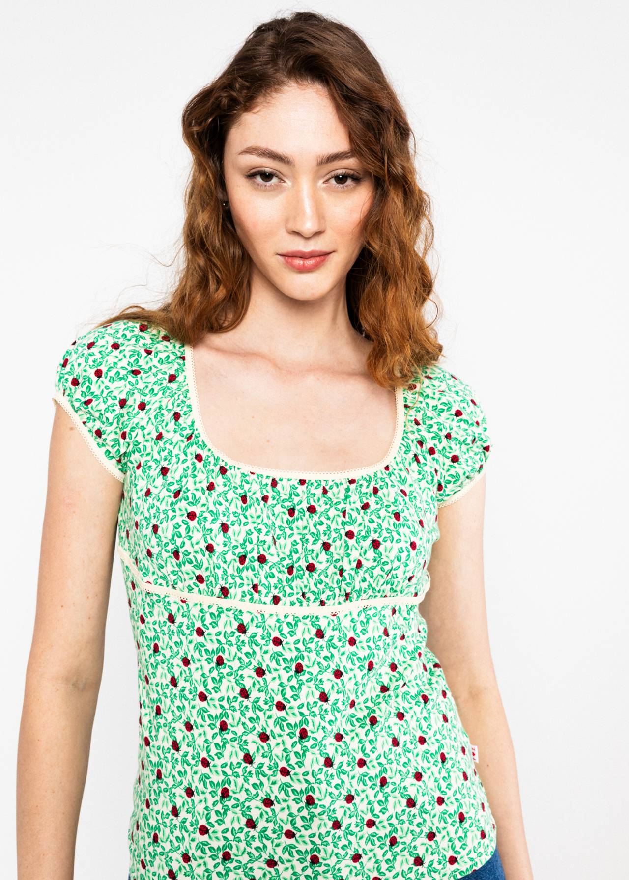 Blutsgeschwister Shirt "Blumento Ferte" grün/Marienkäfer