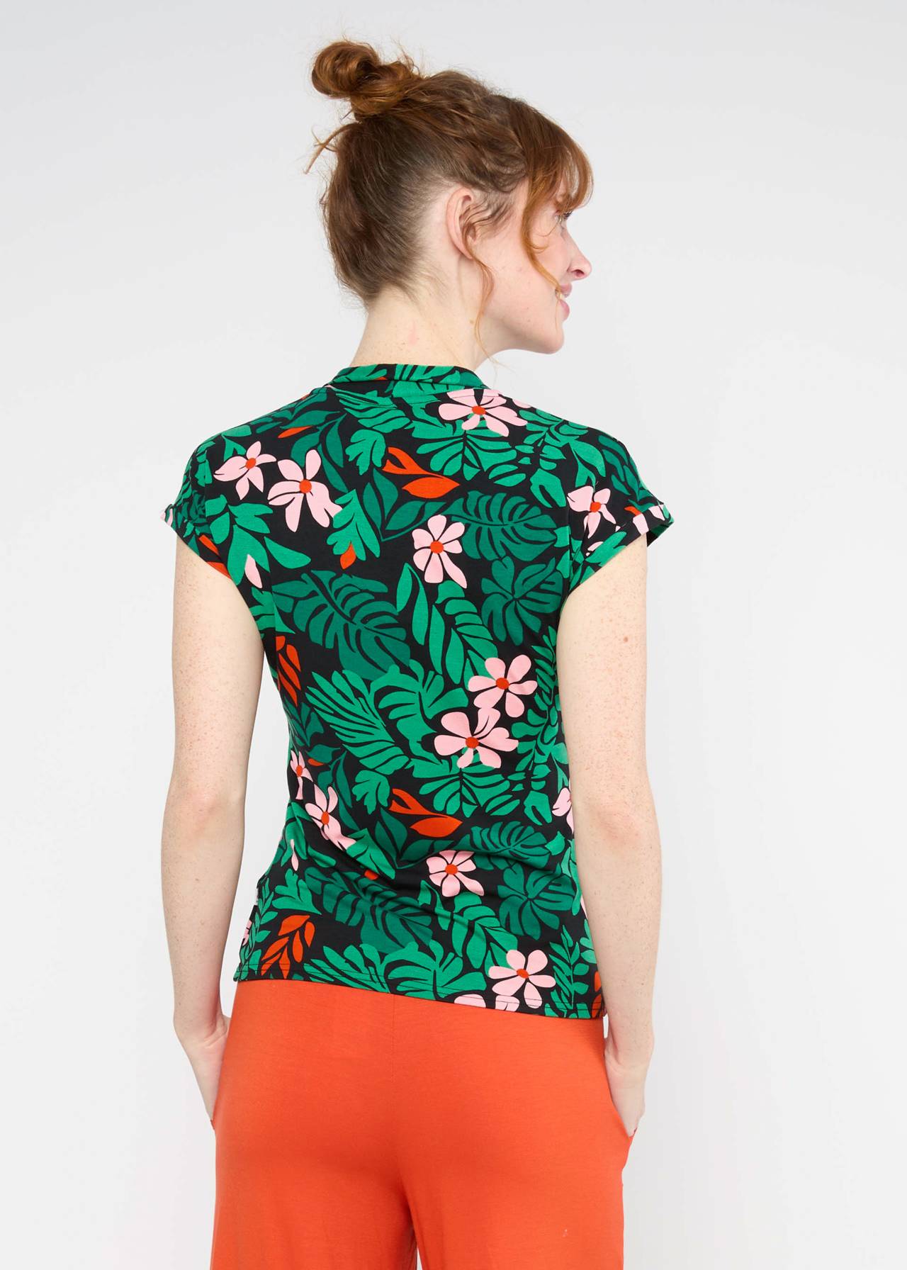 Blutsgeschwister Shirt "Mon Cher Cache-Coer" schwarz/grün  gemustert