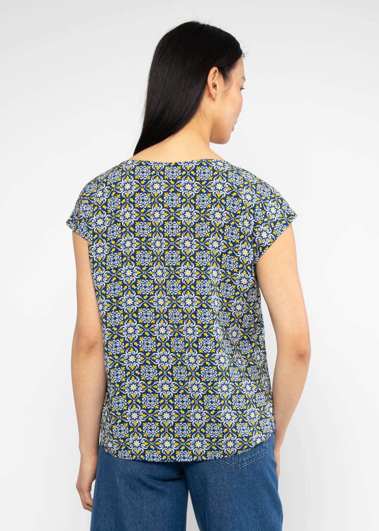Blutsgeschwister Shirt "Liberty Maniac" blau/gemustert