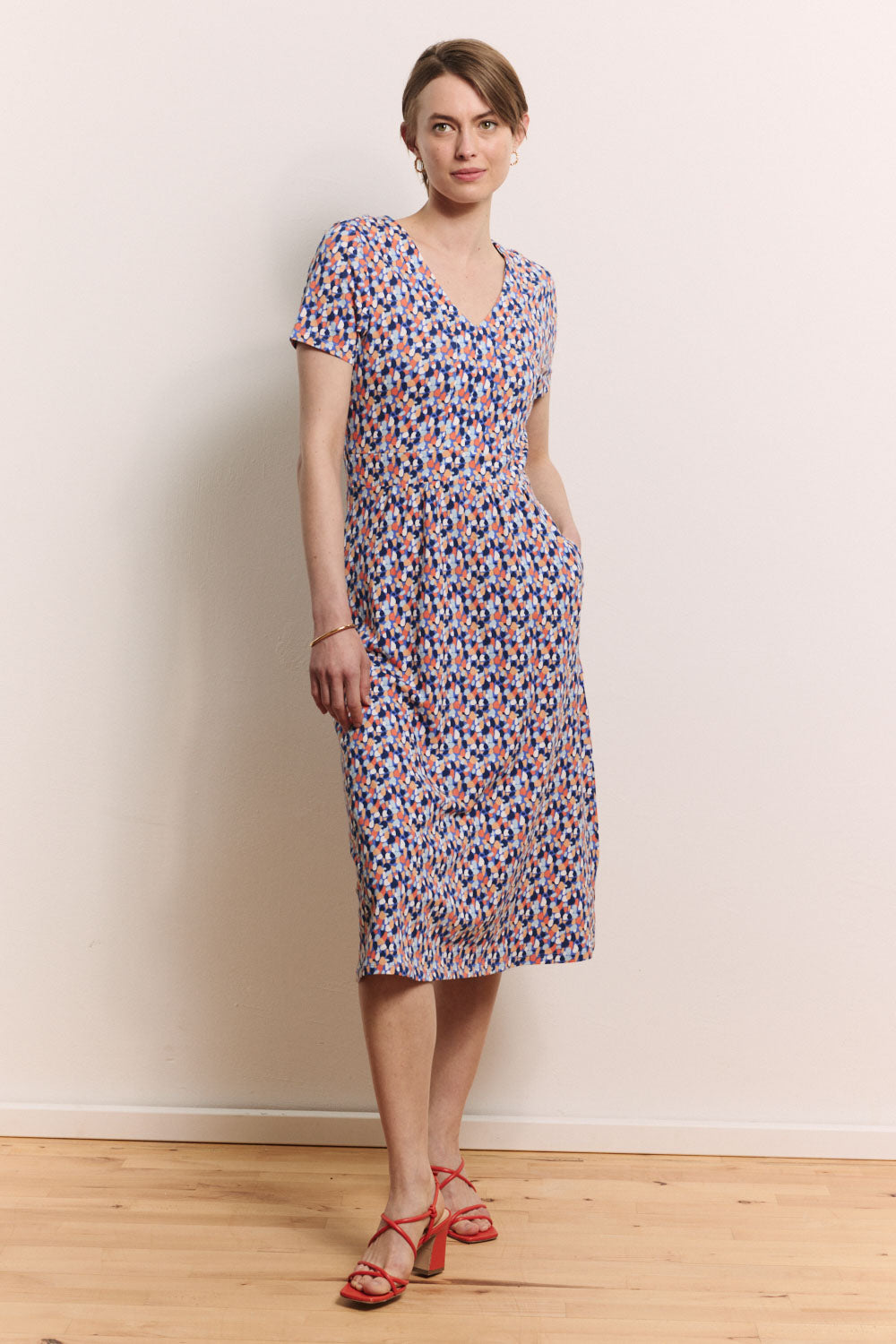 Tranquillo Kleid "Doroo" blau/bunt gemustert