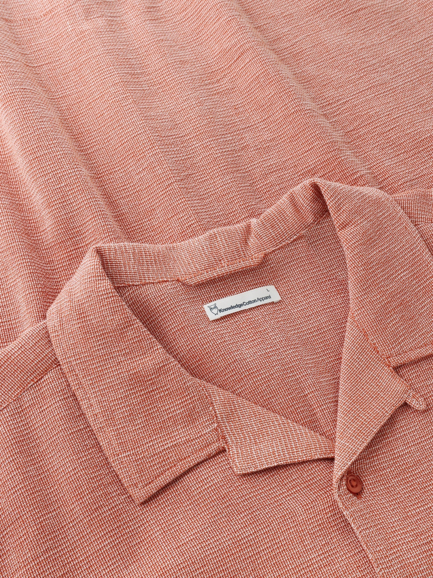 Knowledge Cotton Hemd kurzarm orange