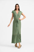 Lalamour Kleid "Maud" grün/gemustert