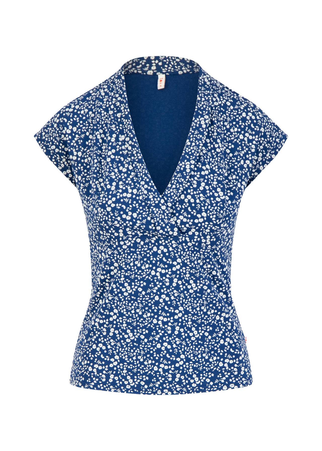 Blutsgeschwister Shirt "Mon Cher Cache-Coer" blau/weiß geblümt