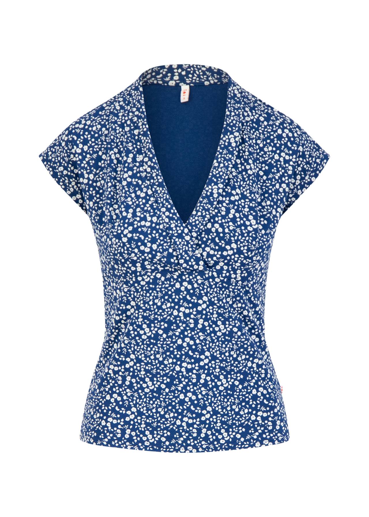 Blutsgeschwister Shirt "Mon Cher Cache-Coer" blau/weiß geblümt