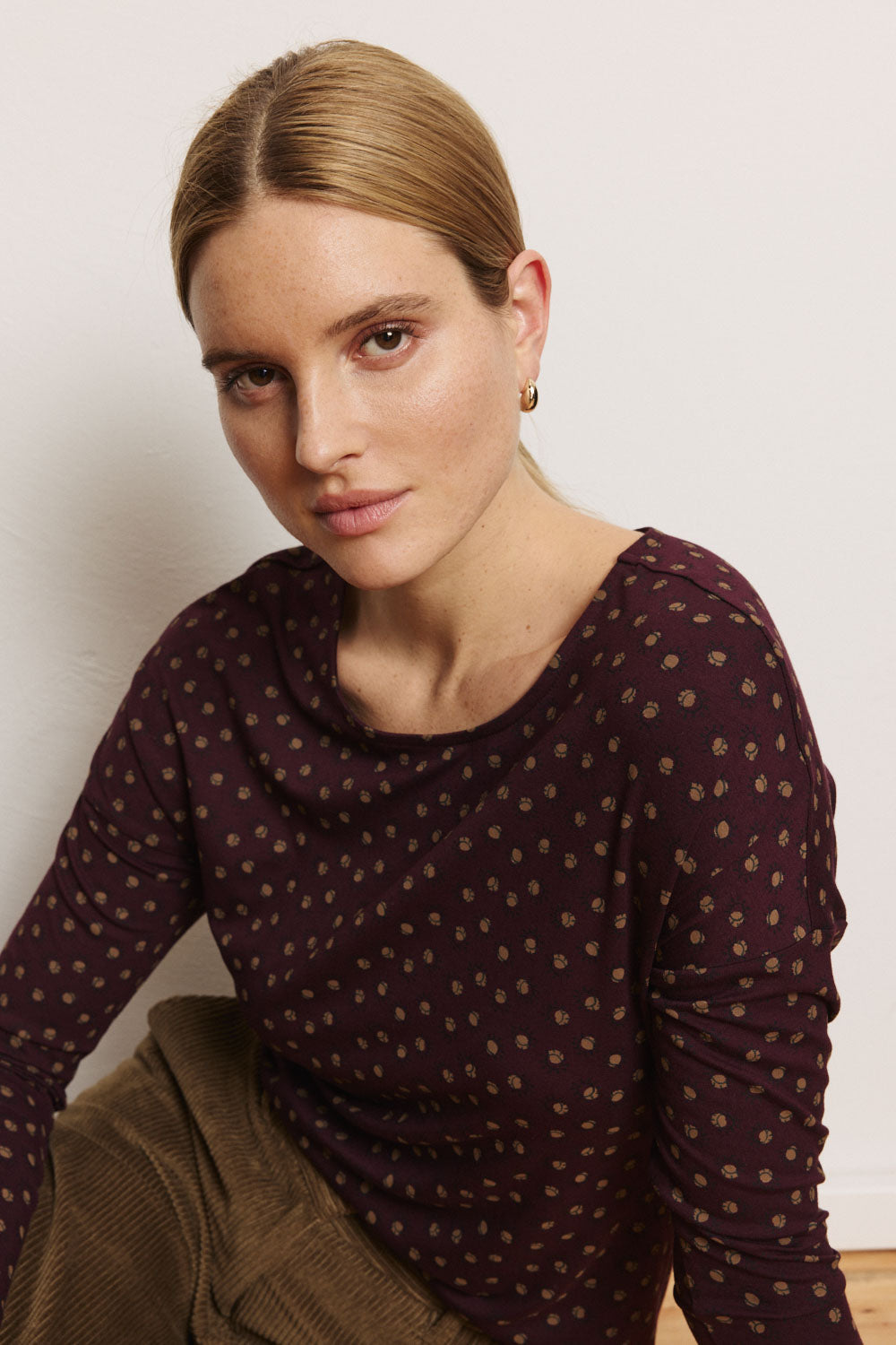 Tranquillo Shirt "Felicee" braun/gemustert