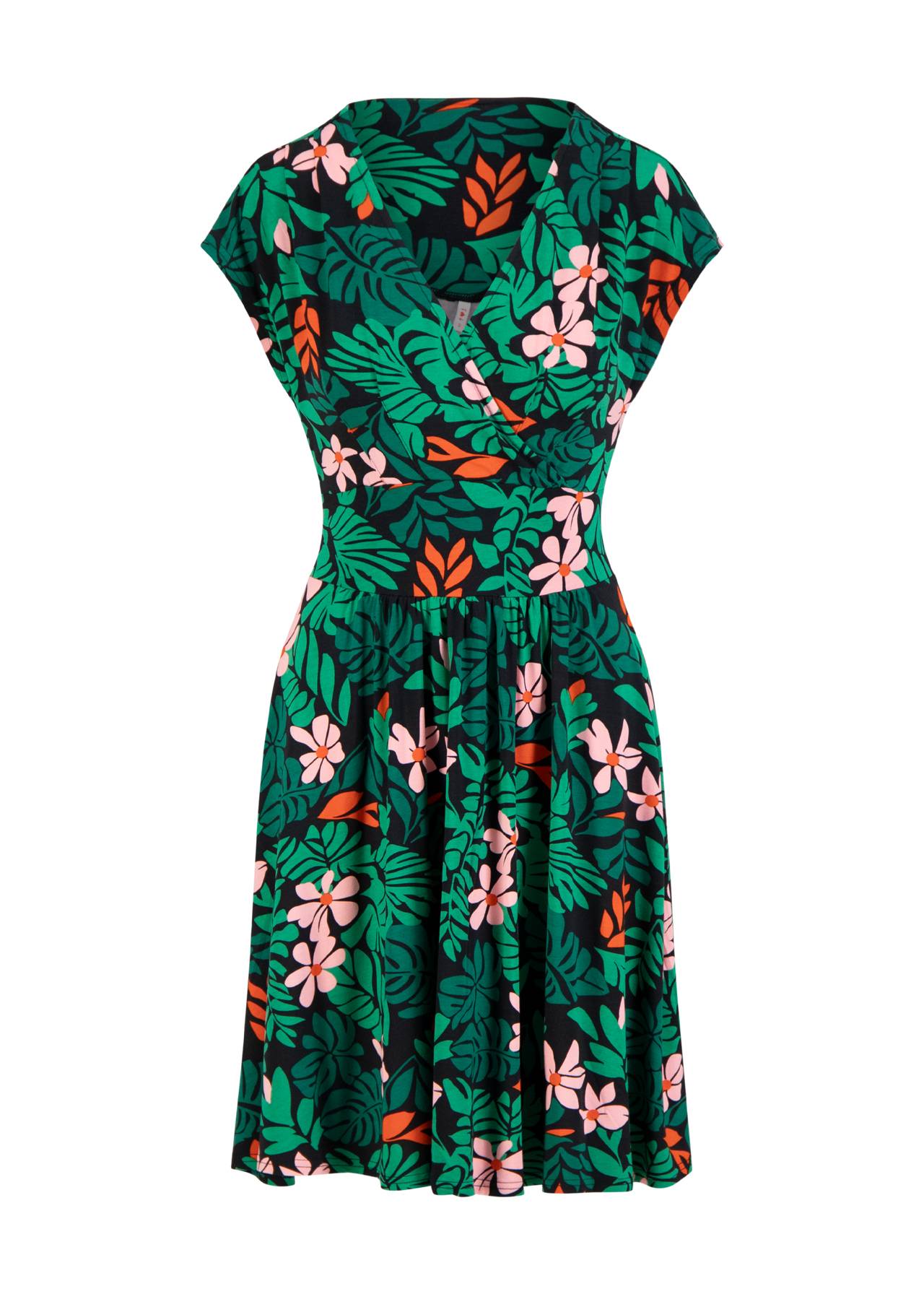 Blutsgeschwister Kleid "La vie est belle" schwarz/grün  gemustert