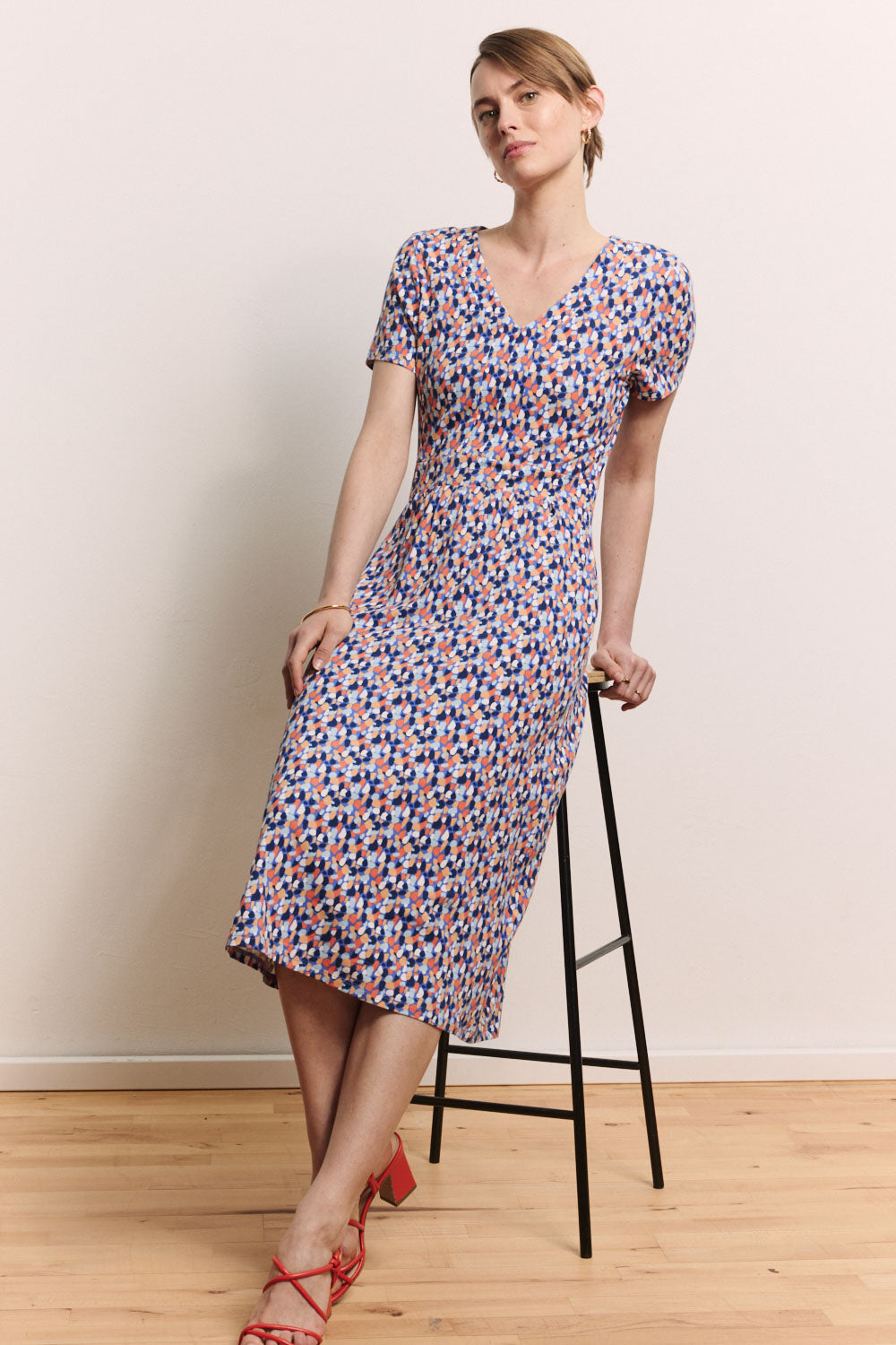 Tranquillo Kleid "Doroo" blau/bunt gemustert