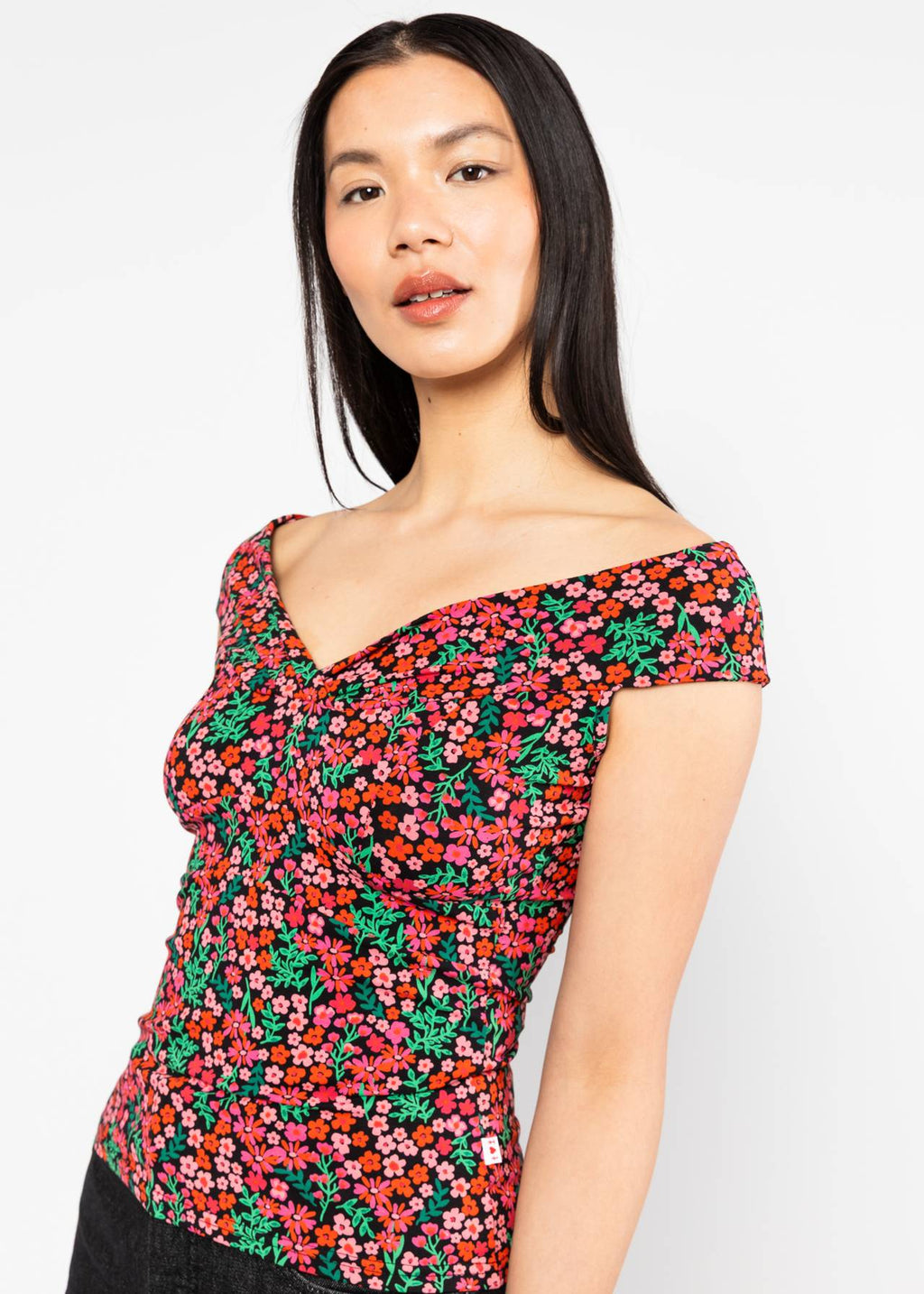 Blutsgeschwister Shirt "Sunkissed Lovebirds" rot/rosa geblümt