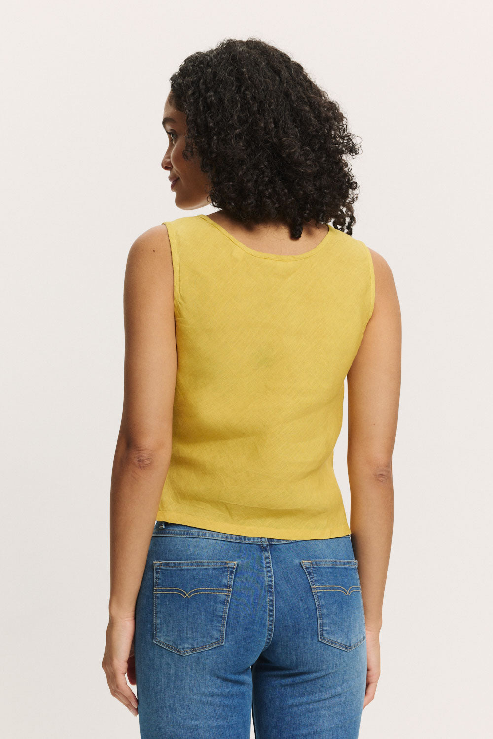 Tranquillo Bluse aus Leinen "Menaa" gelb