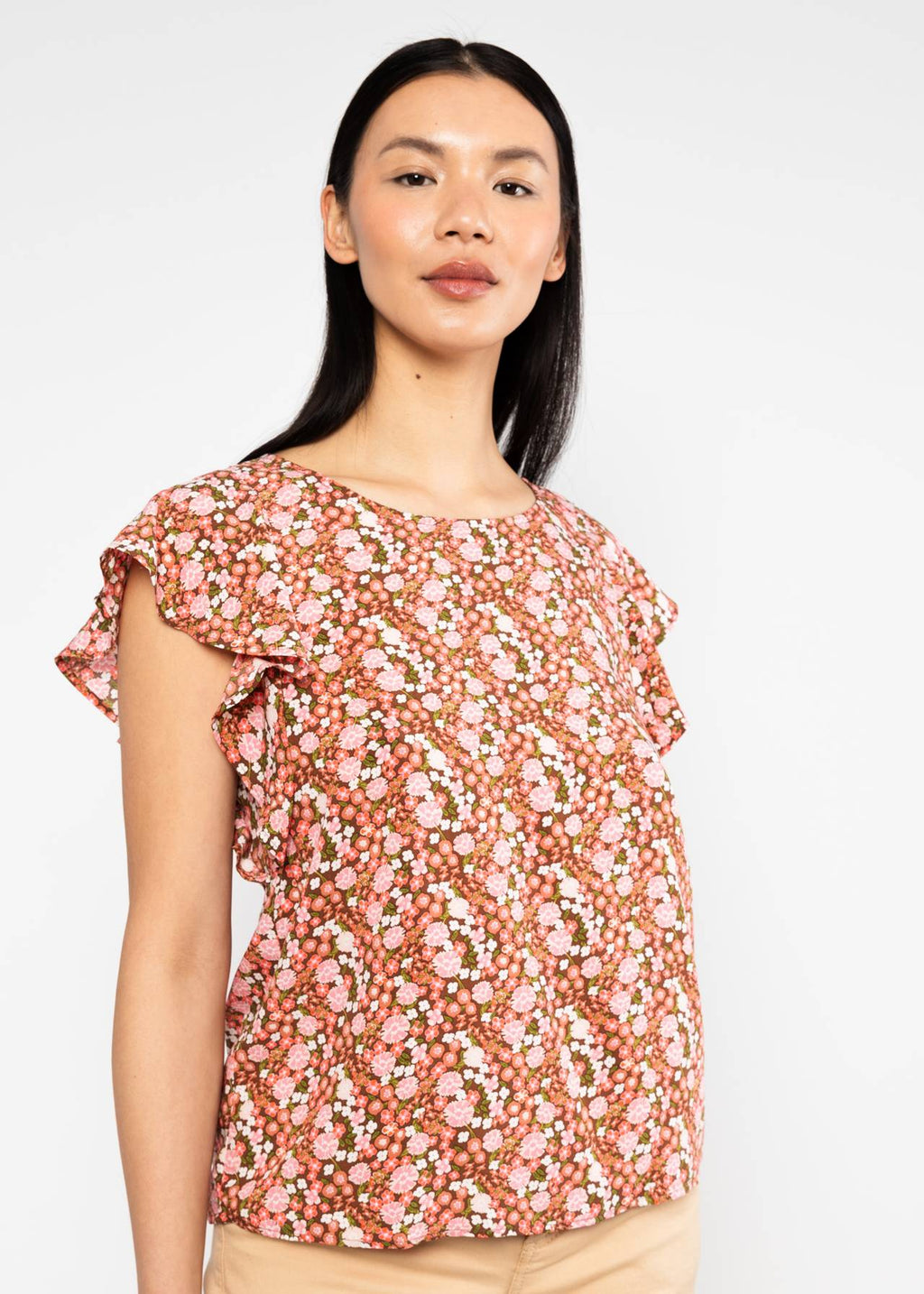 Blutsgeschwister Shirt "Lovebird's Wings" rosa/geblümt