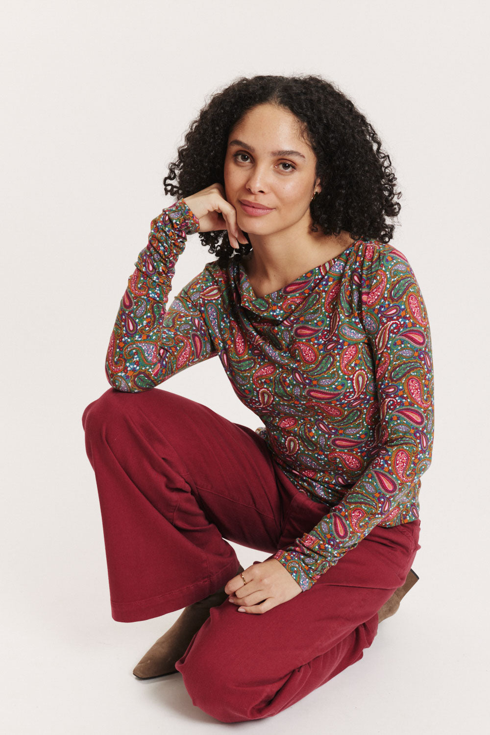 Tranquillo Shirt "Belindaa" rosa/bunt gemustert