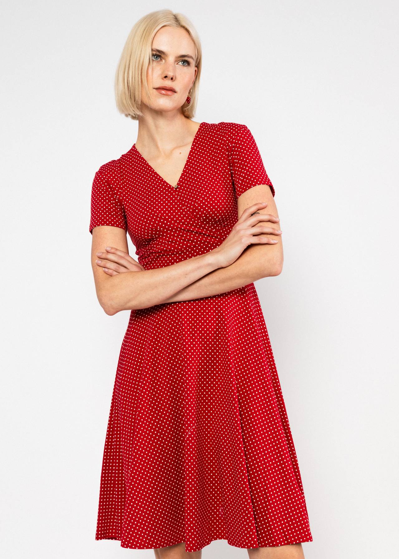 Blutsgeschwister Kleid "Shalala Tralala Spring " rot/weiß Punkte