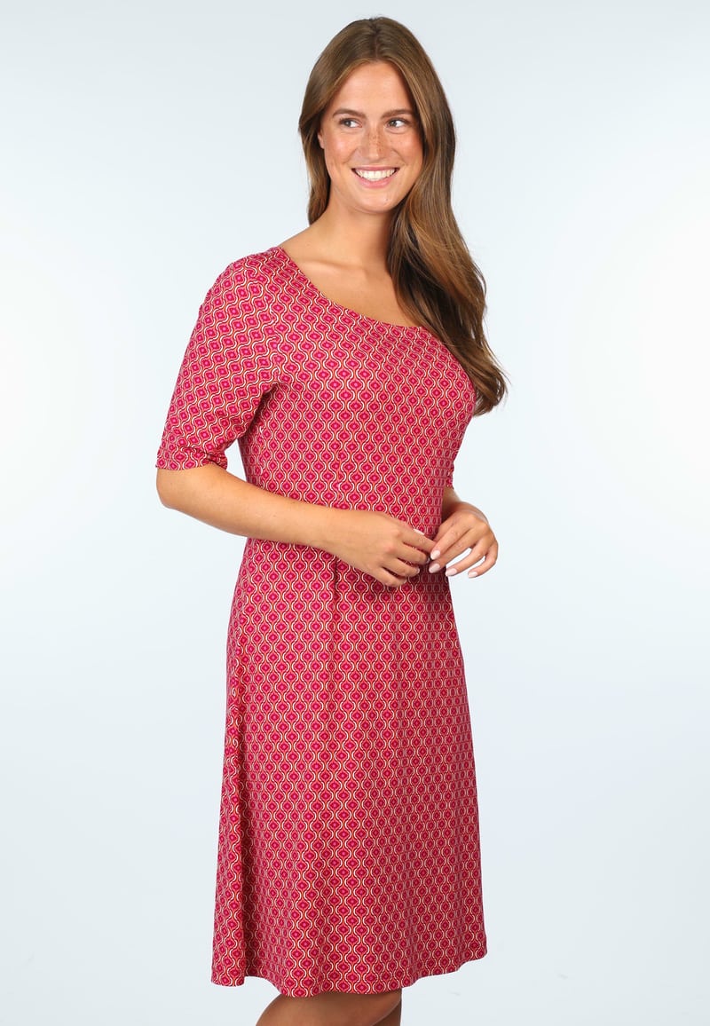 Sorgenfri  Kleid "Eilina" rot/gemustert