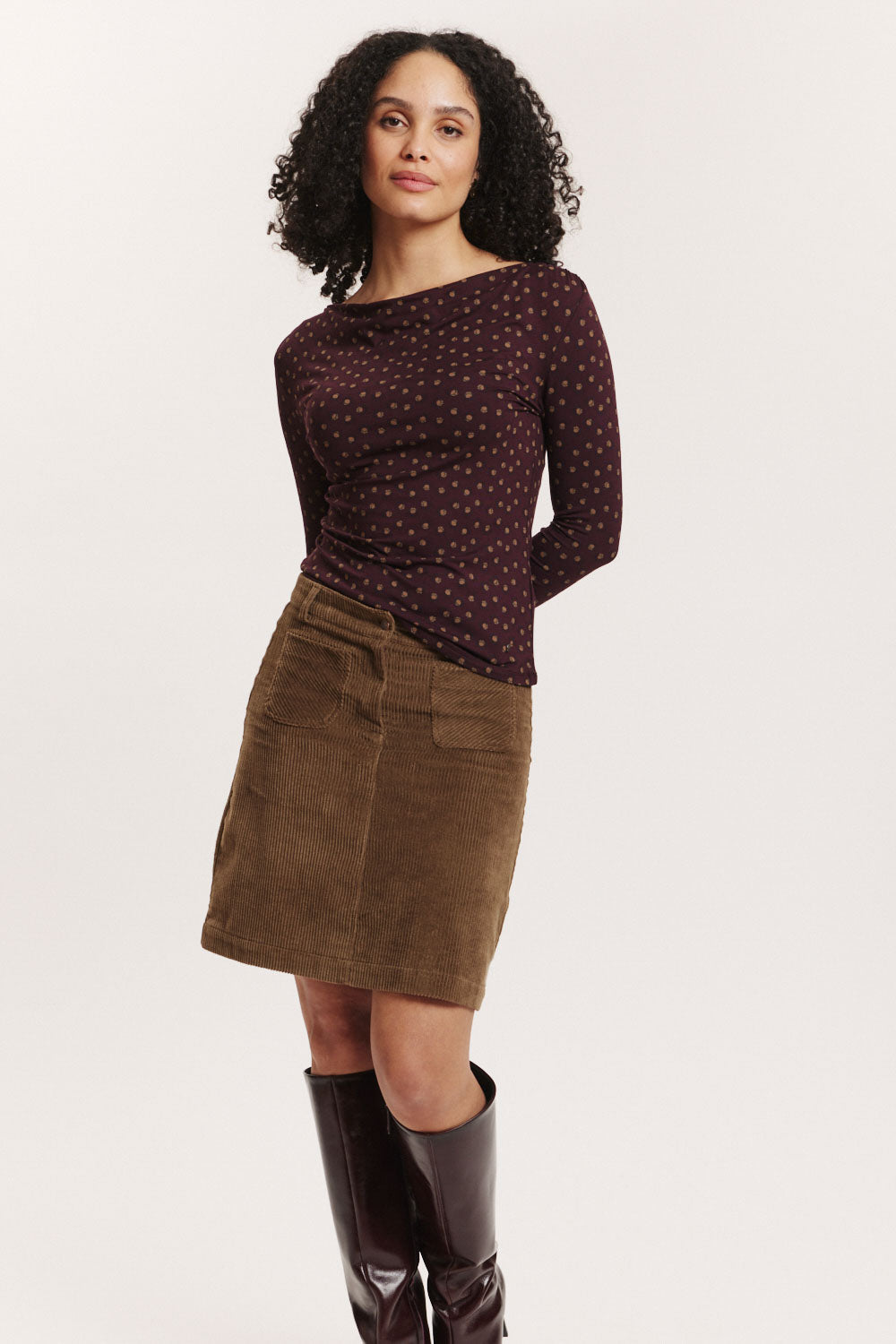 Tranquillo Shirt "Belindaa" braun/gemustert