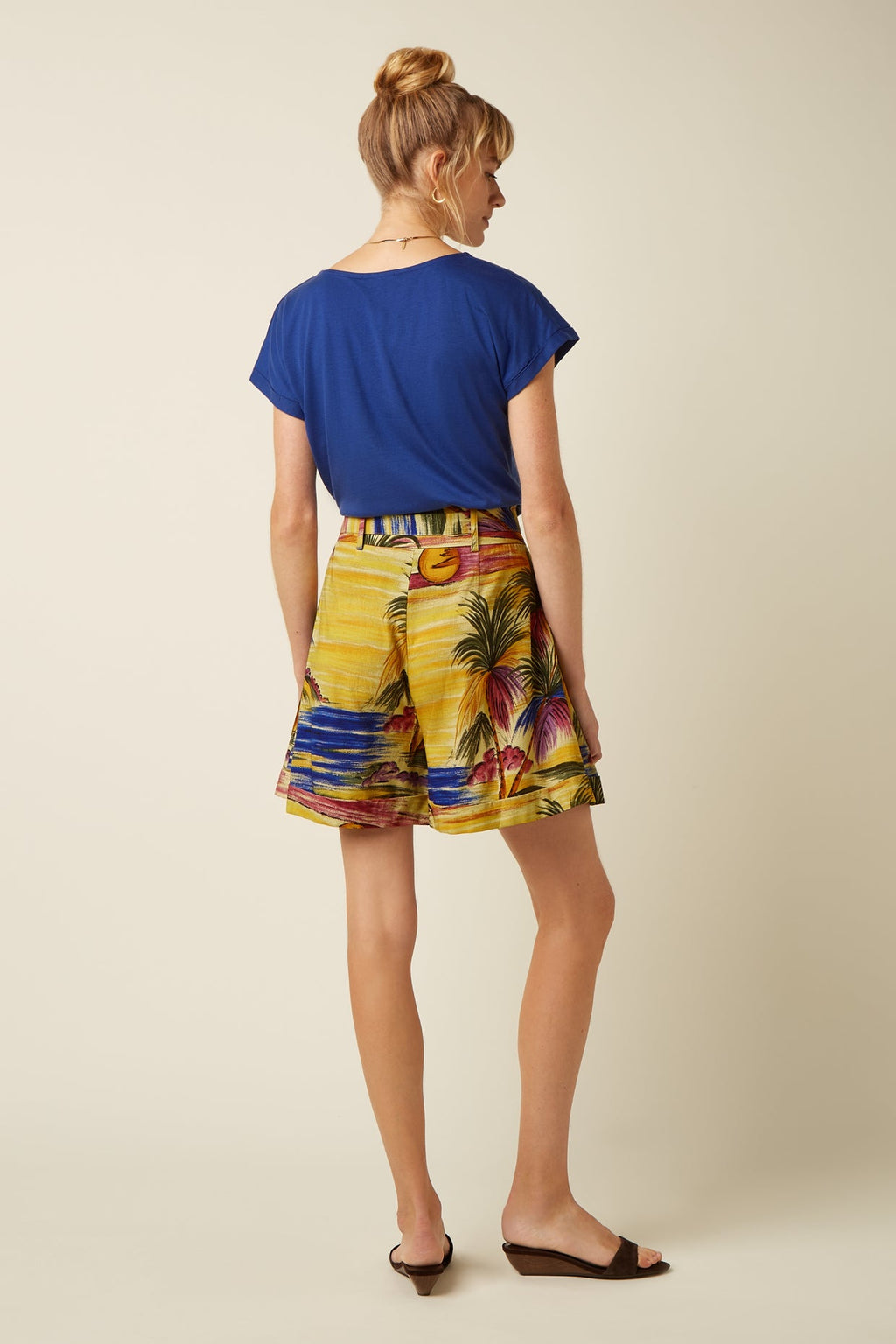 King Louie Shirt "Aria" blau/Schrift