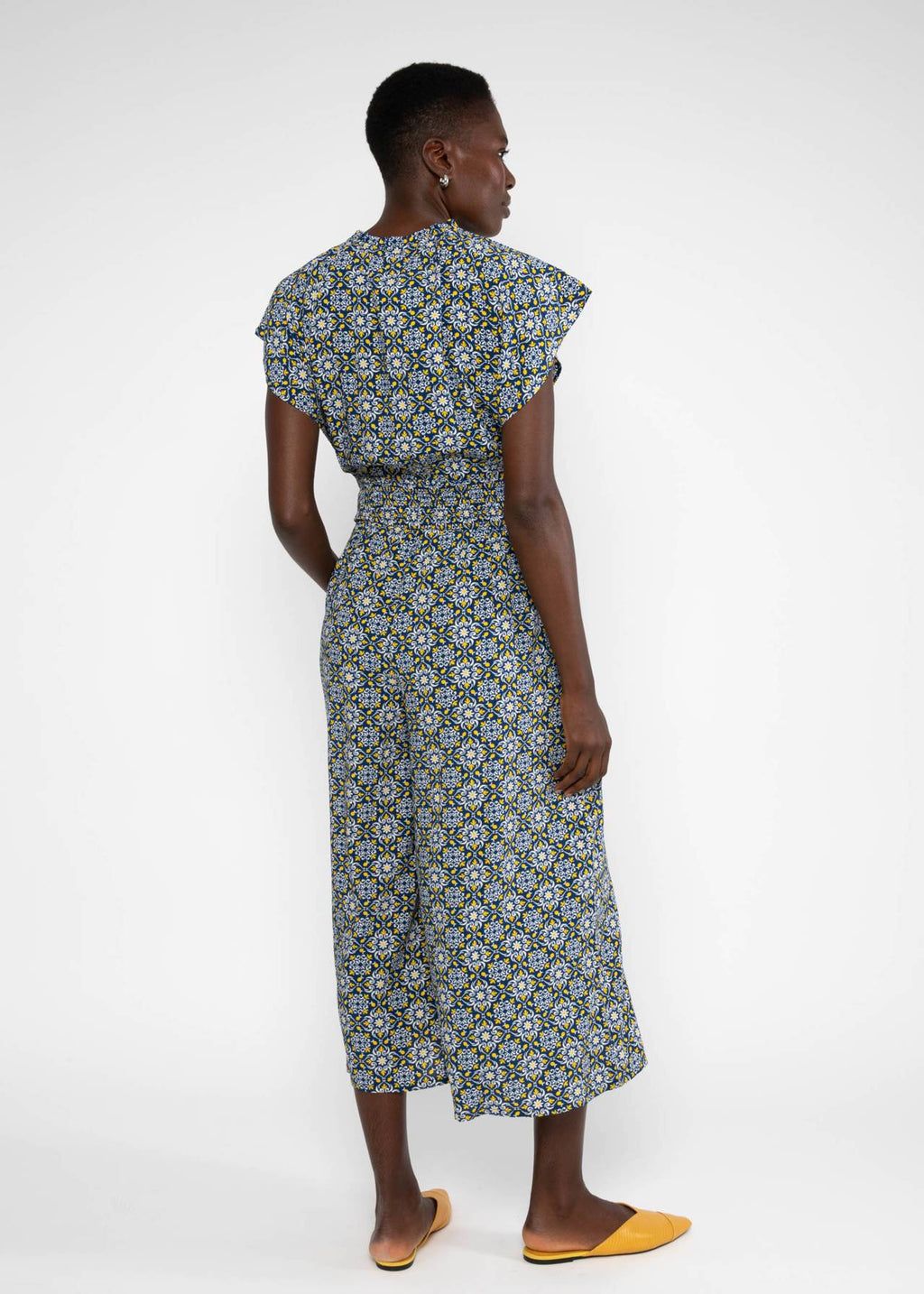Blutsgeschwister Overall "Love's Lightest Wings" blau/gelb gemustert