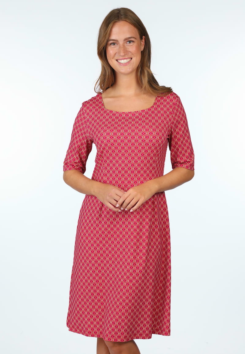 Sorgenfri  Kleid "Eilina" rot/gemustert
