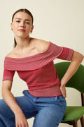 King Louie Pullover "Nives"  rot/weiß gestreift