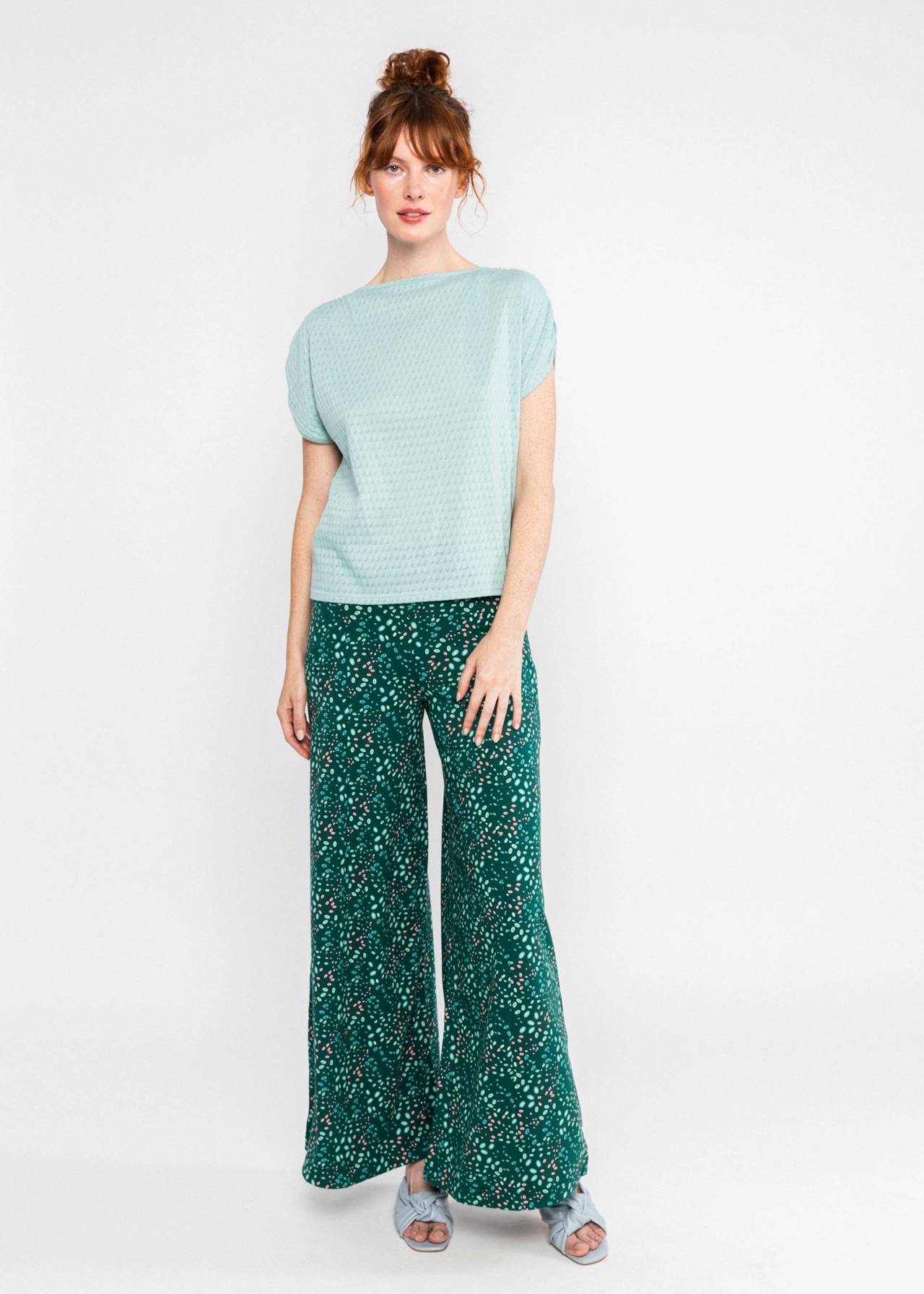 Blutsgeschwister Hose "La Dietrich" grün/gemustert