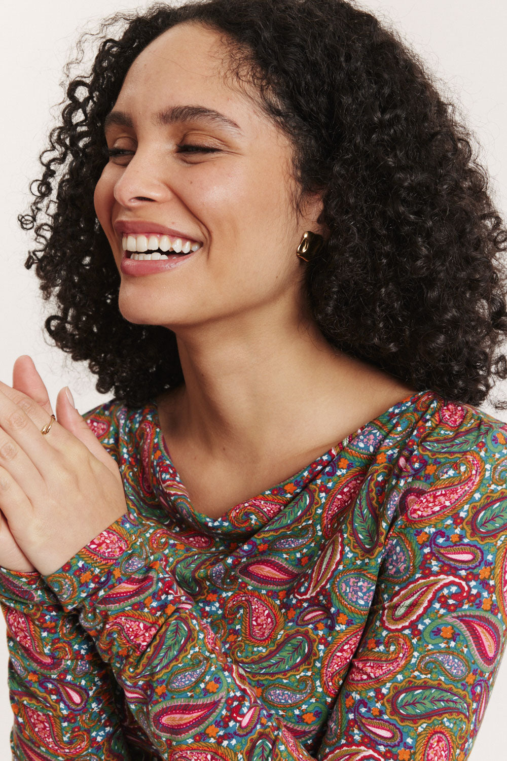 Tranquillo Shirt "Belindaa" rosa/bunt gemustert