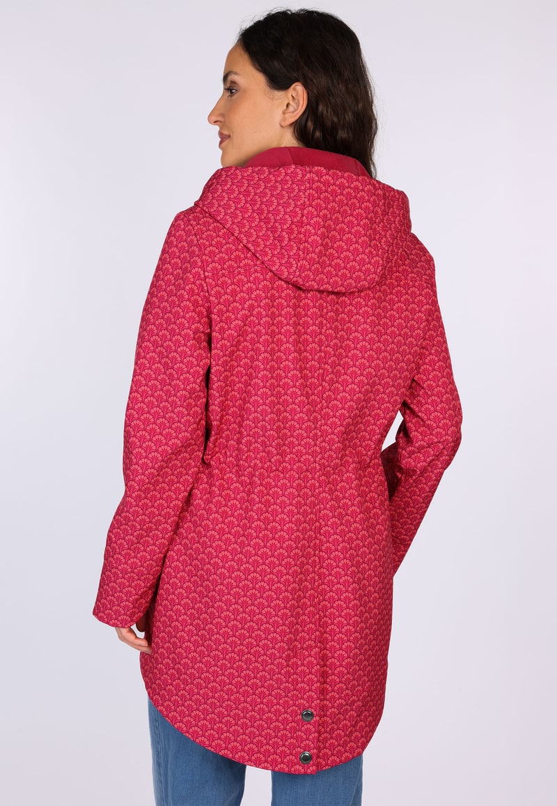 Sorgenfri Softchelljacke rot/gemustert