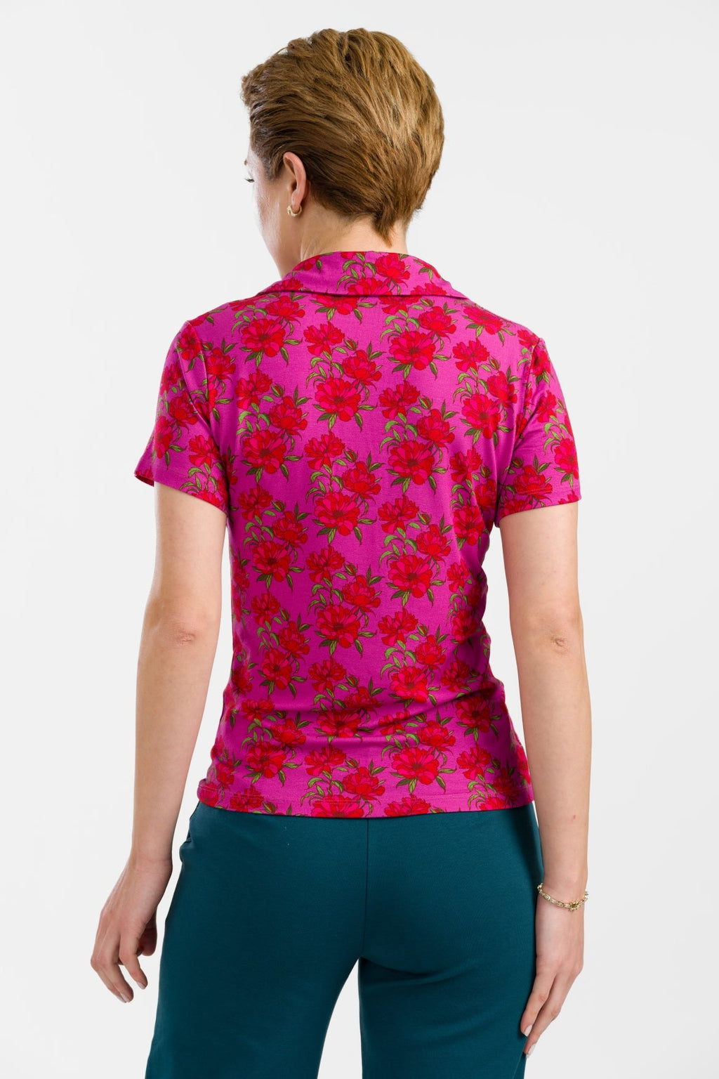 Lalamour Shirt "Suzy" pink/rot geblümt