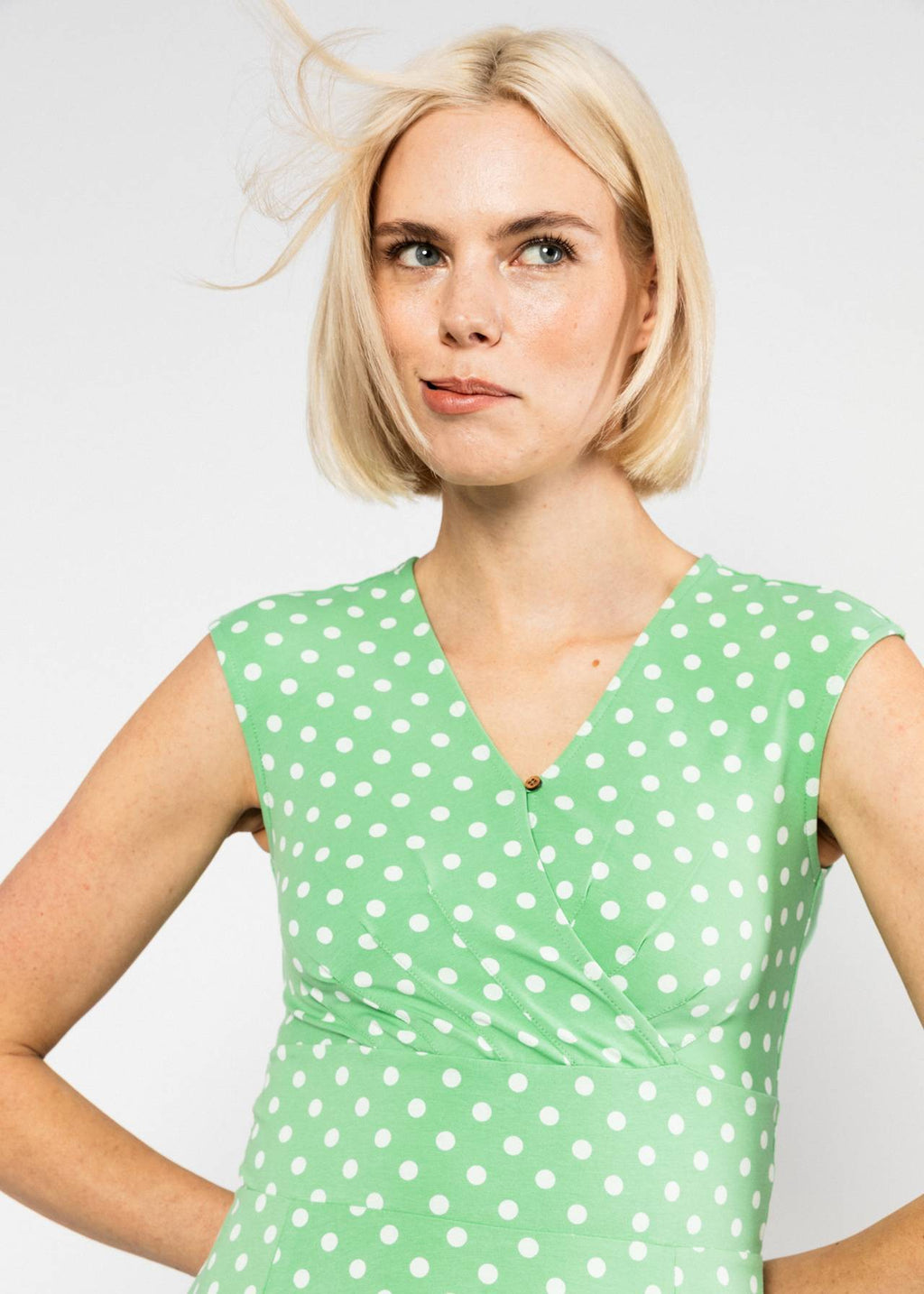 Blutsgeschwister Kleid "Shalala Tralala in Love" grün/Punkte