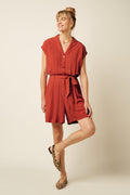 King Louie Kurzer Overall "Maria" rot