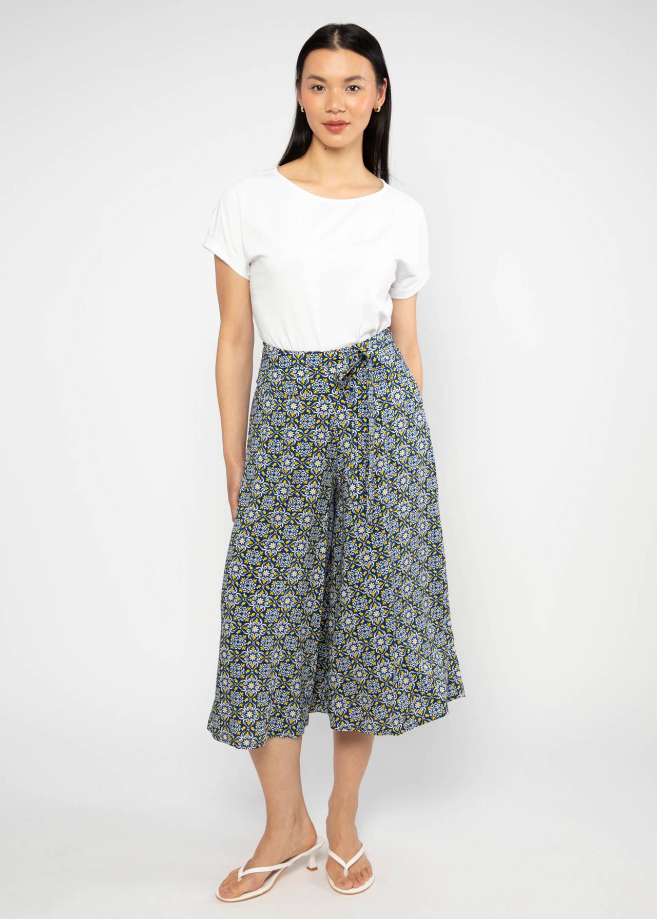 Blutsgeschwister Hose "Flotte Culottes" blau/gemustert