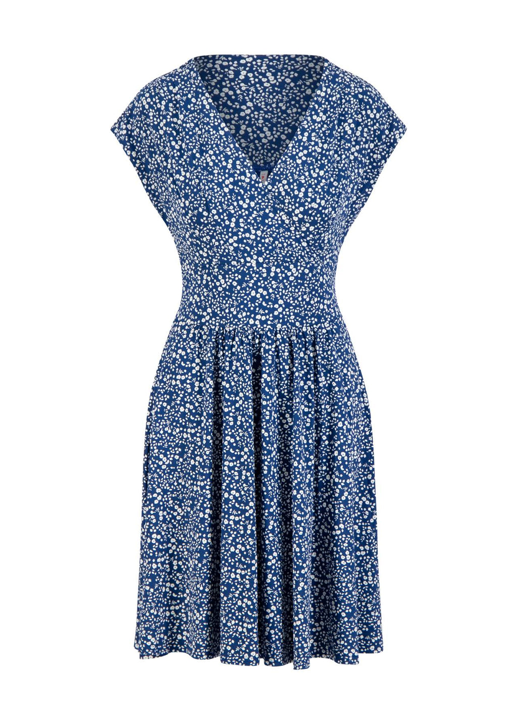 Blutsgeschwister Kleid "La vie est belle" blau/weiß geblümt