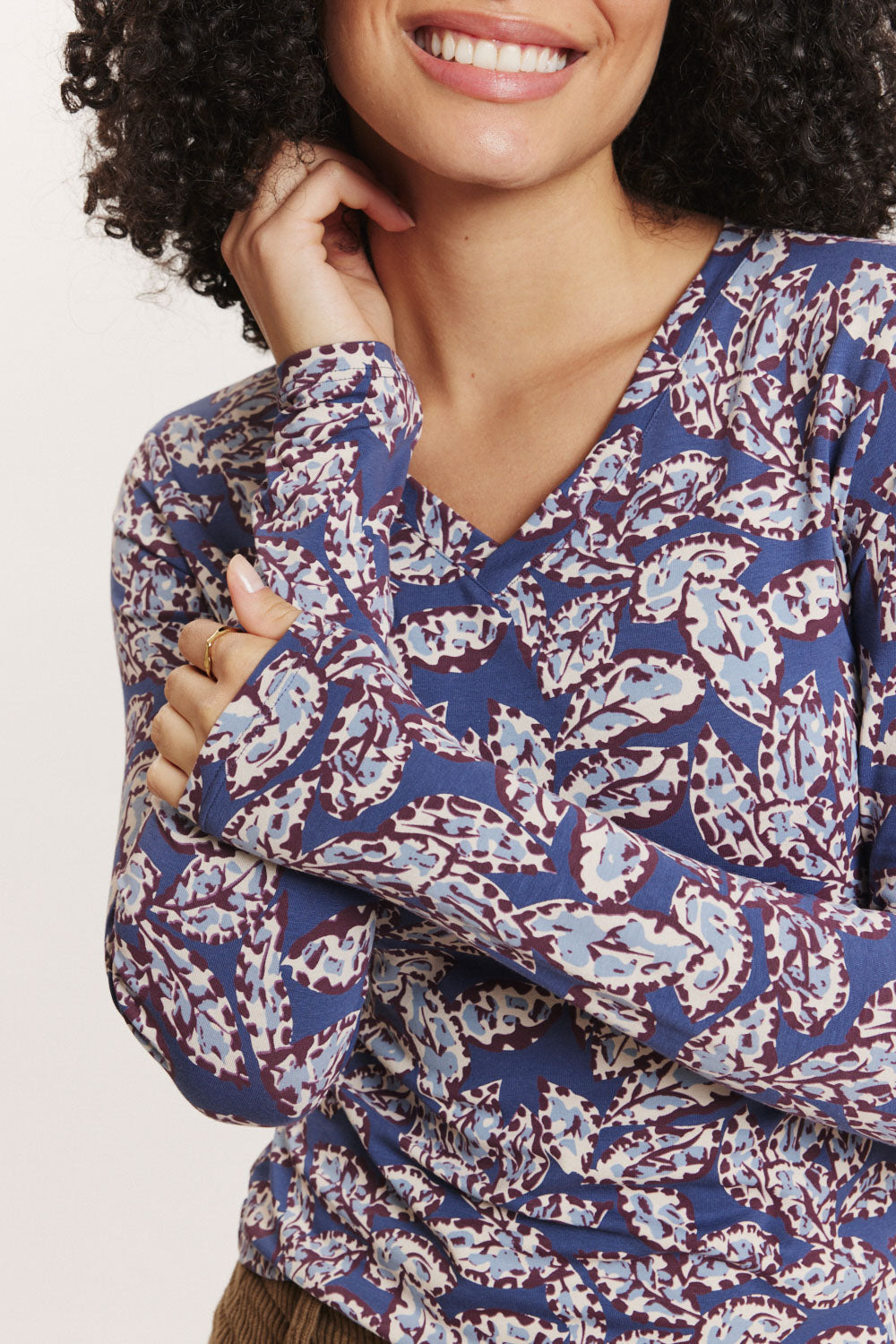 Tranquillo Shirt "Sissii" blau/gemustert