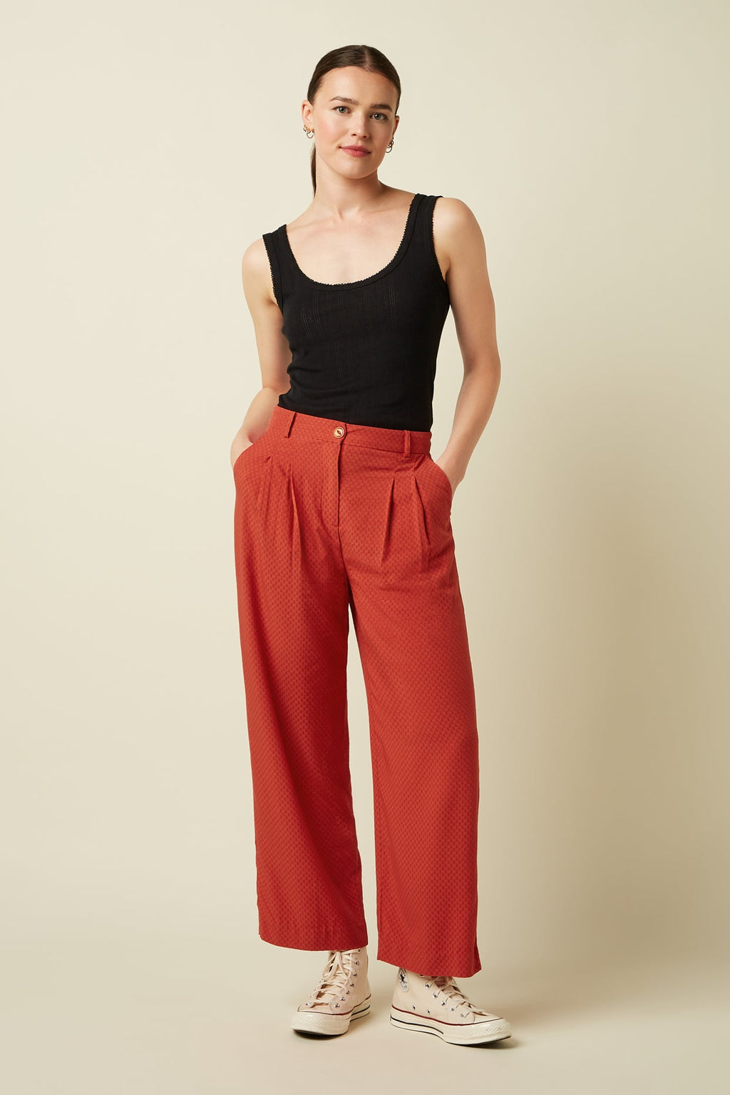 King Louie Hose "Fintan" rot/orange