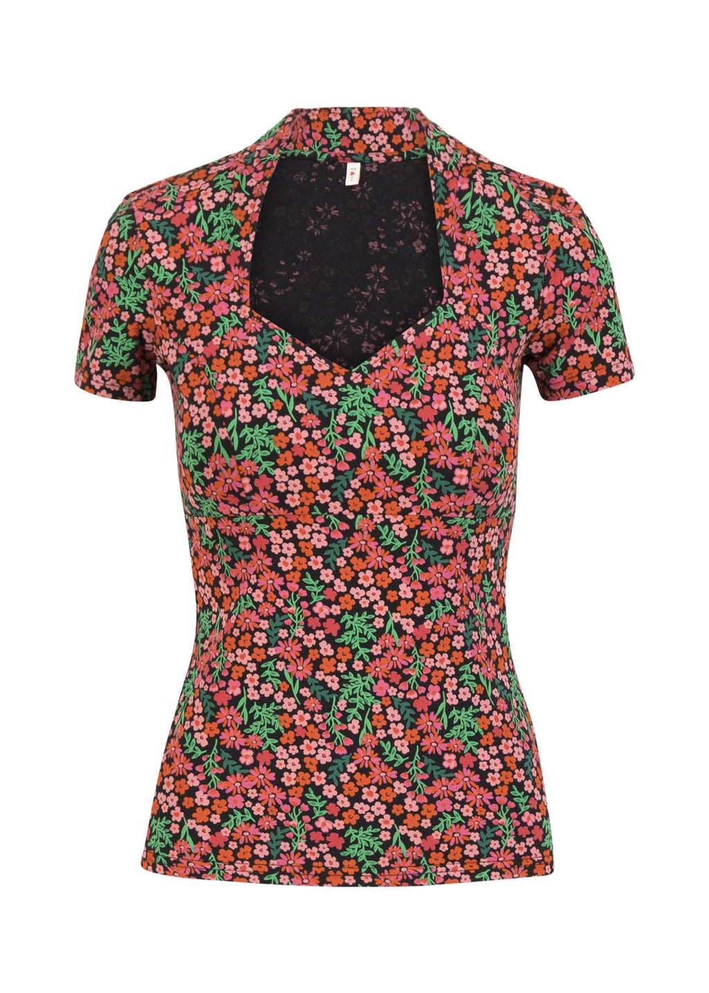 Blutsgeschwister Shirt "Pow Wow" rot/rosa geblümt
