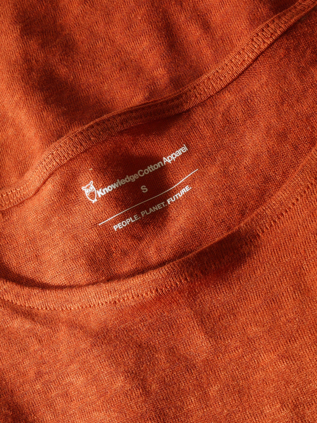 Knowledge Cotton Shirt aus Leinen orange