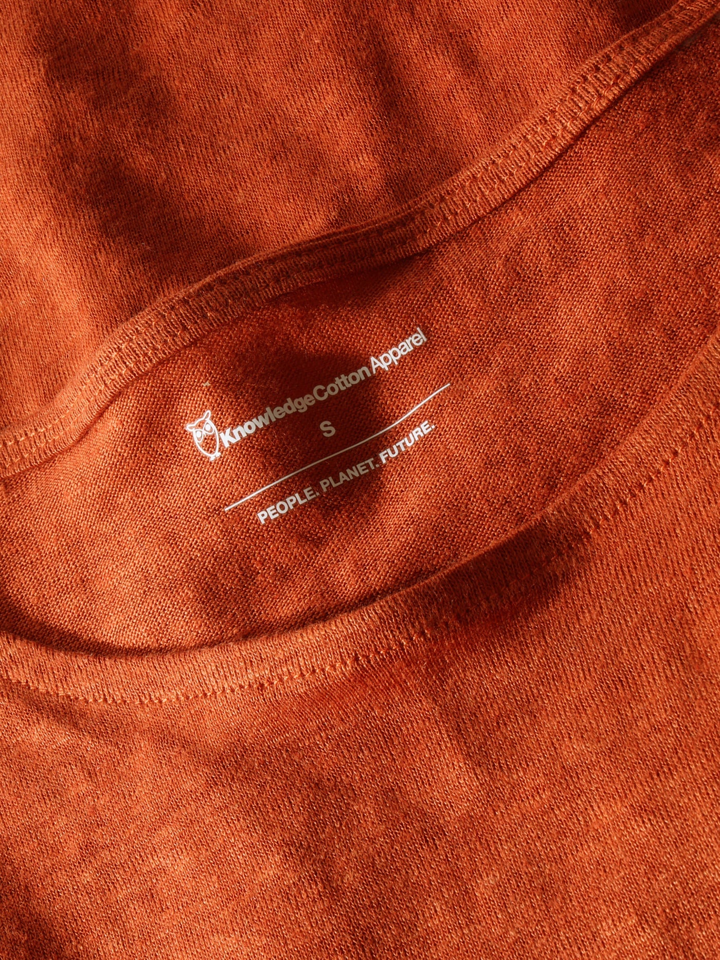 Knowledge Cotton Shirt aus Leinen orange