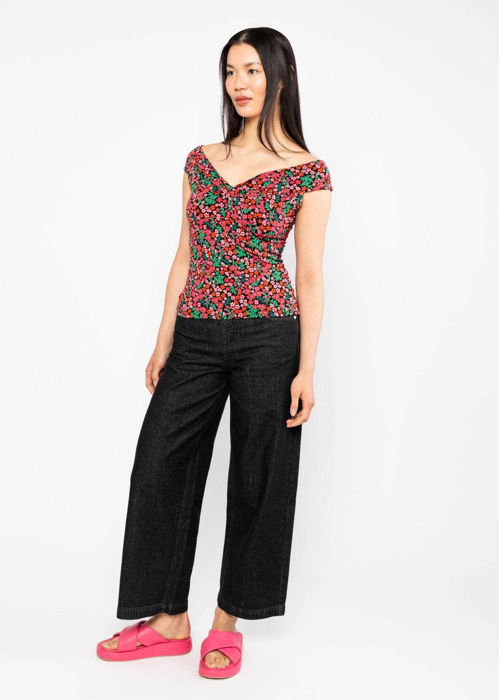 Blutsgeschwister Shirt "Sunkissed Lovebirds" rot/rosa geblümt