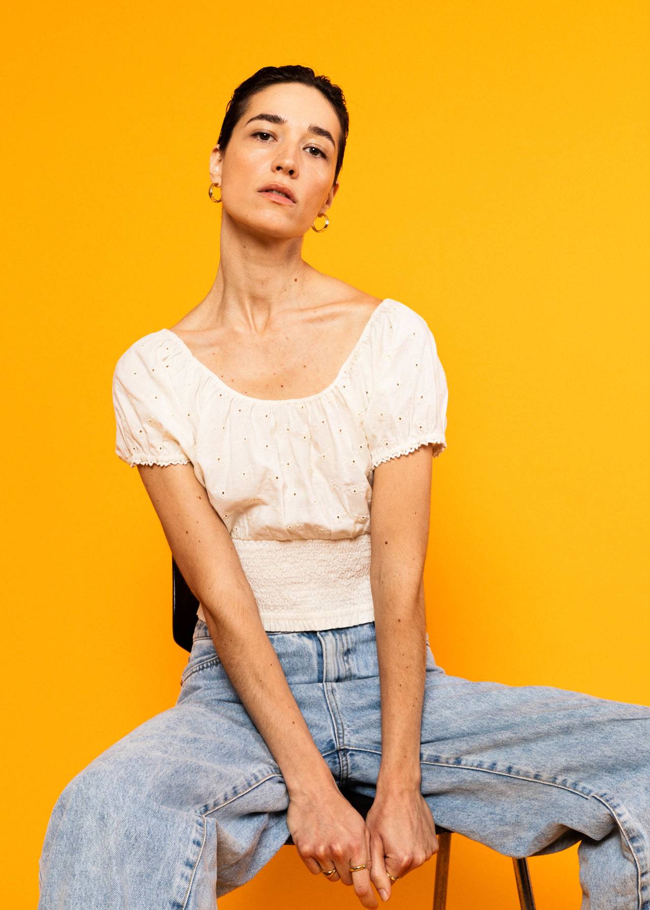 Blutsgeschwister Bluse "Truly in Love" creme/Zitrone