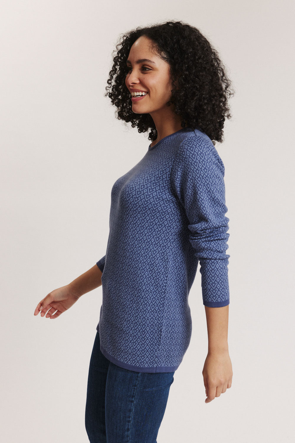 Tranquillo Pullover "Lolaa" blau/gemustert