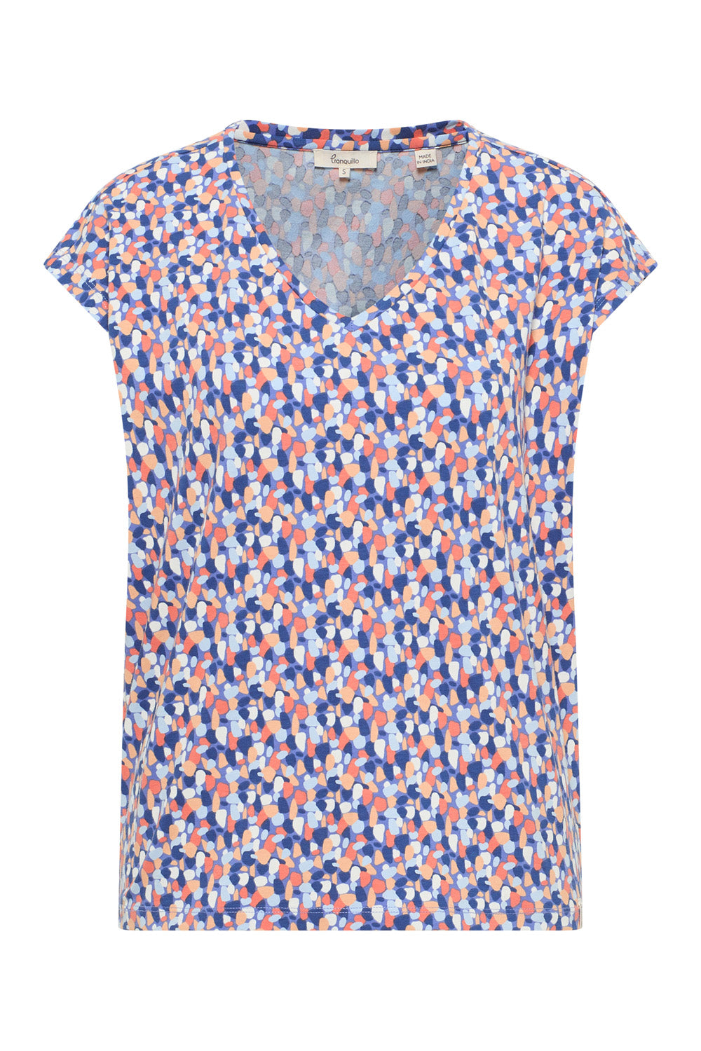 Tranquillo Shirt "Elliin" blau/bunt gemustert