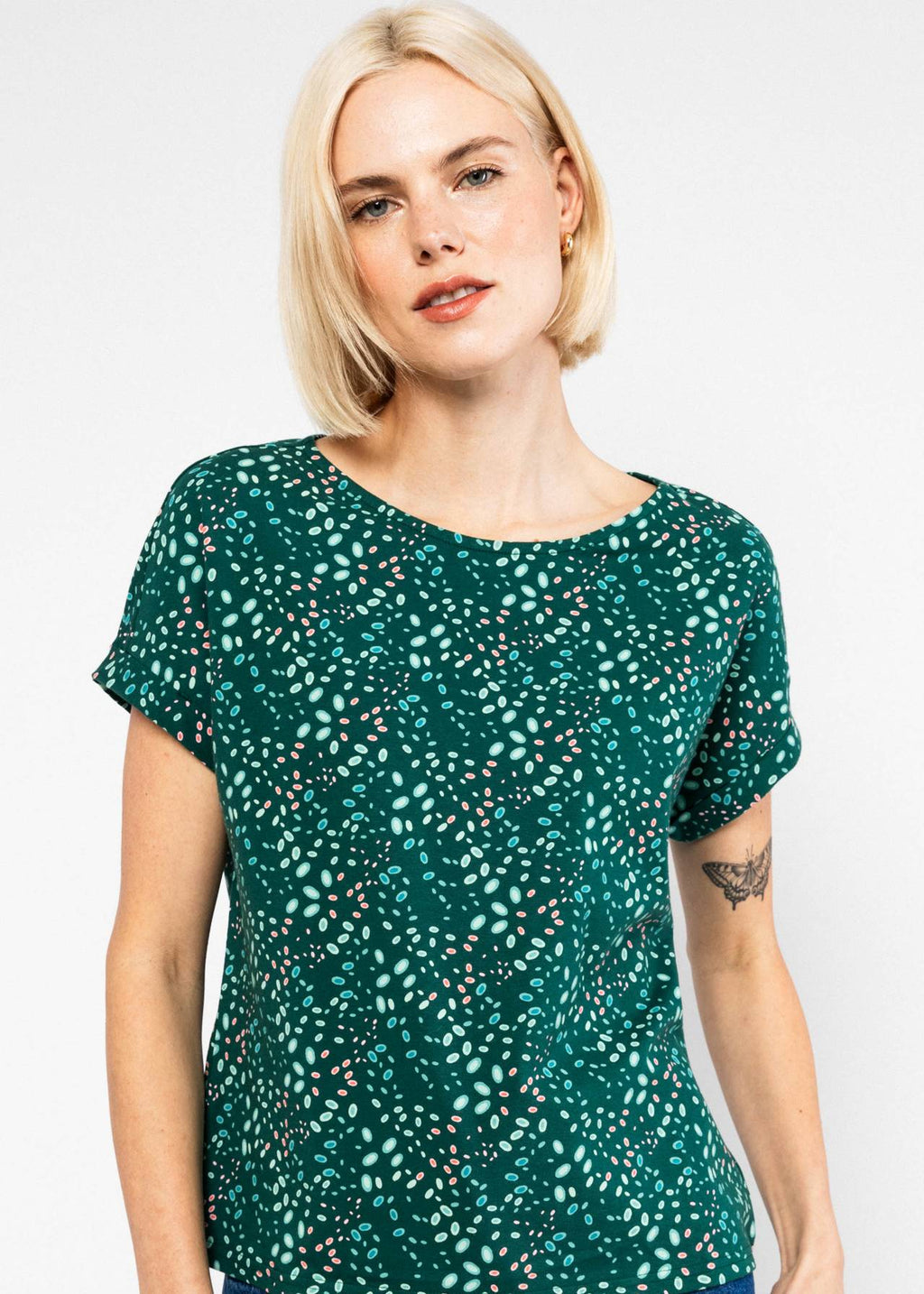 Blutsgeschwister Shirt "Glow and Grow" grün/gemustert