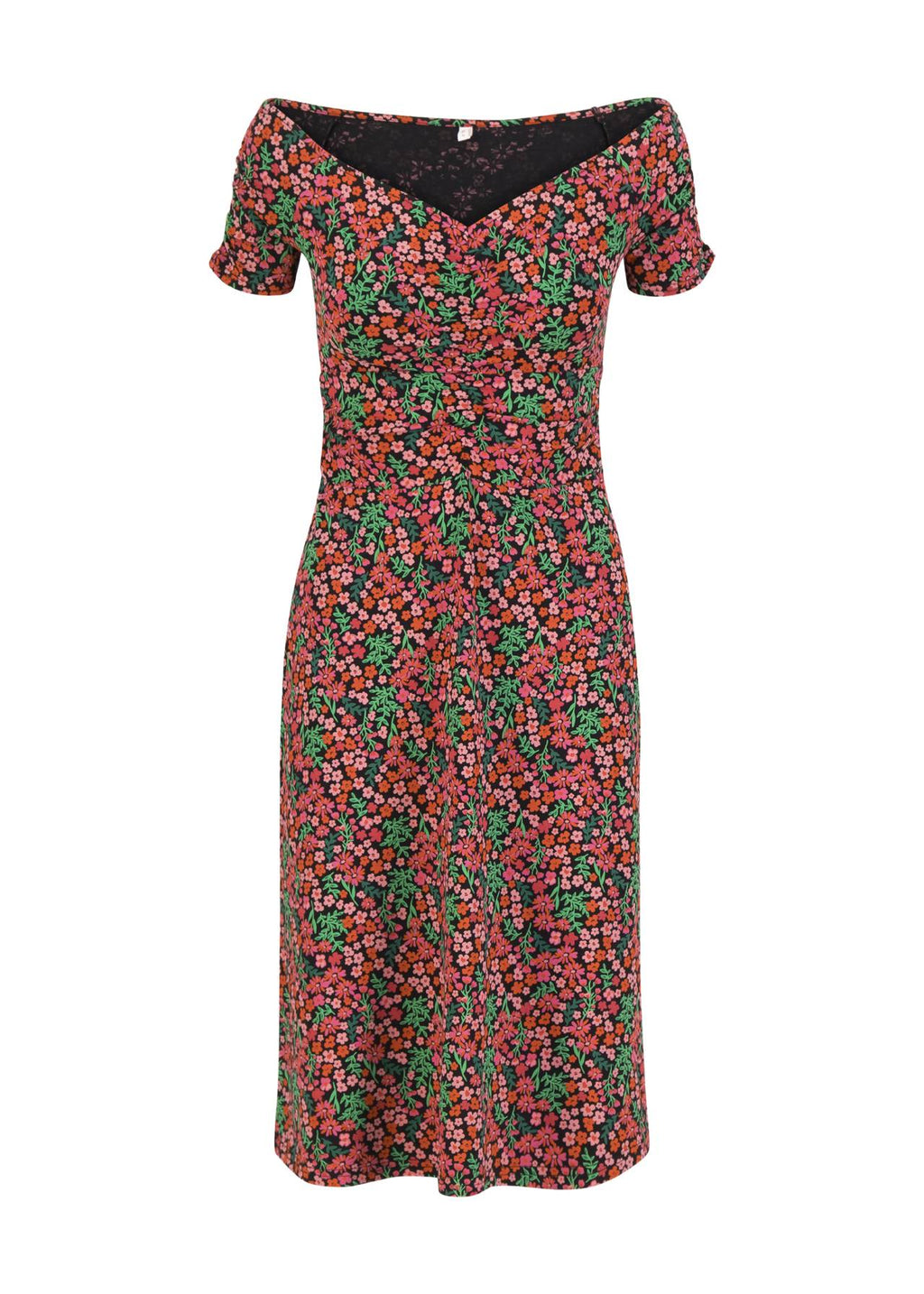 Blutsgeschwister Kleid "La Vita è Bella" rot/geblümt